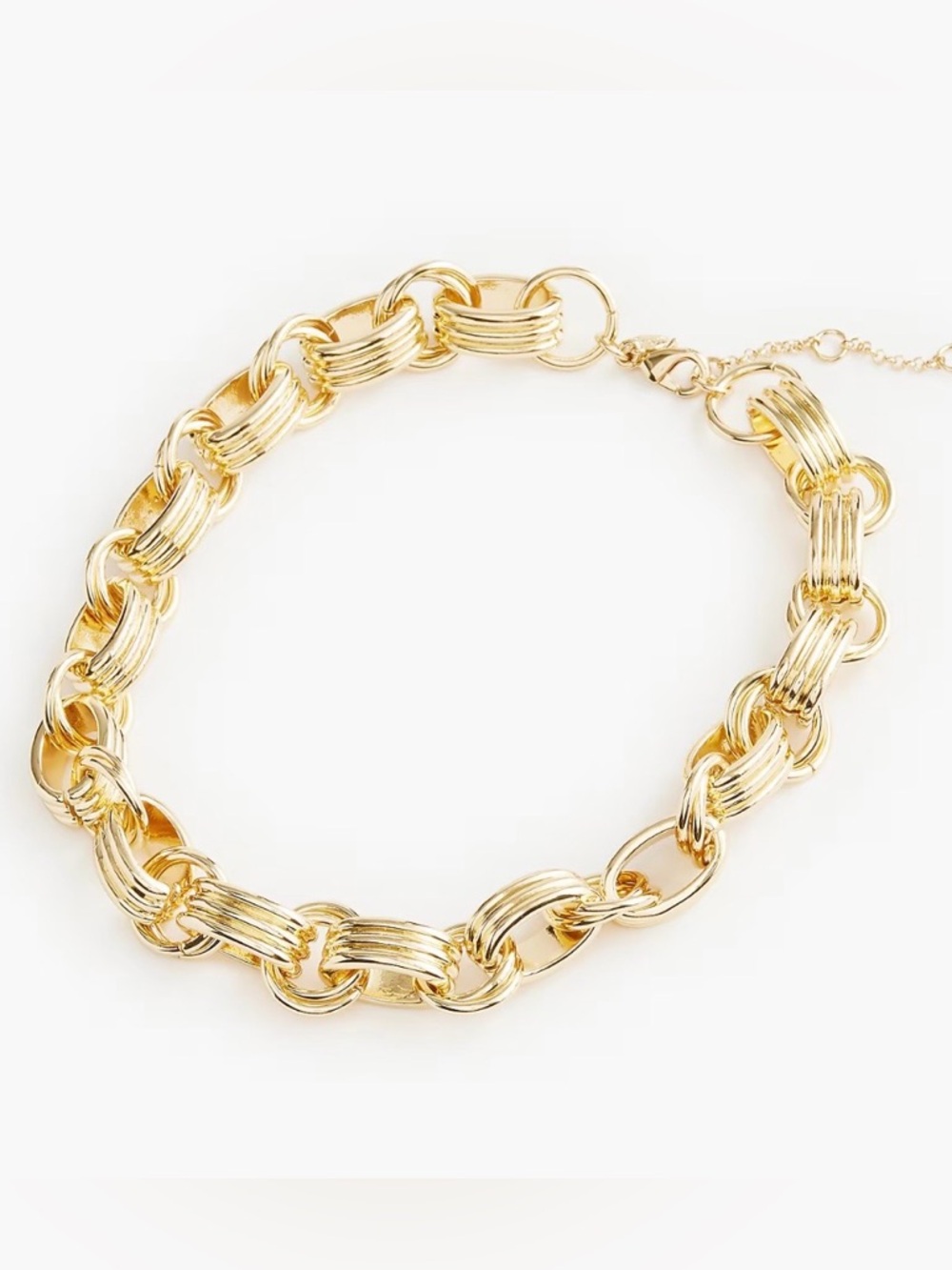J. Crew Textured Gold Links Statement Necklace